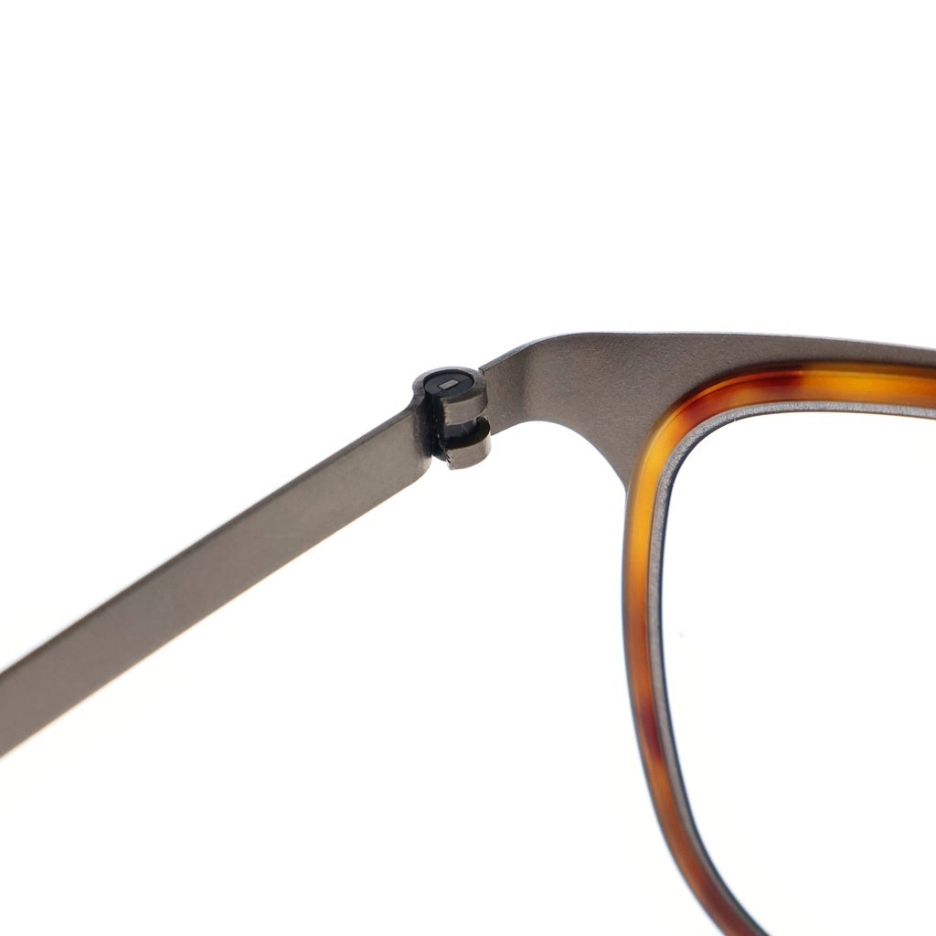 NO BRAND(ノーブランド) LINDBERG リンドバーグ Strip スクエアフレーム チタニウム クリアレンズ サングラス メガネ シルバー/ブラウン 9765