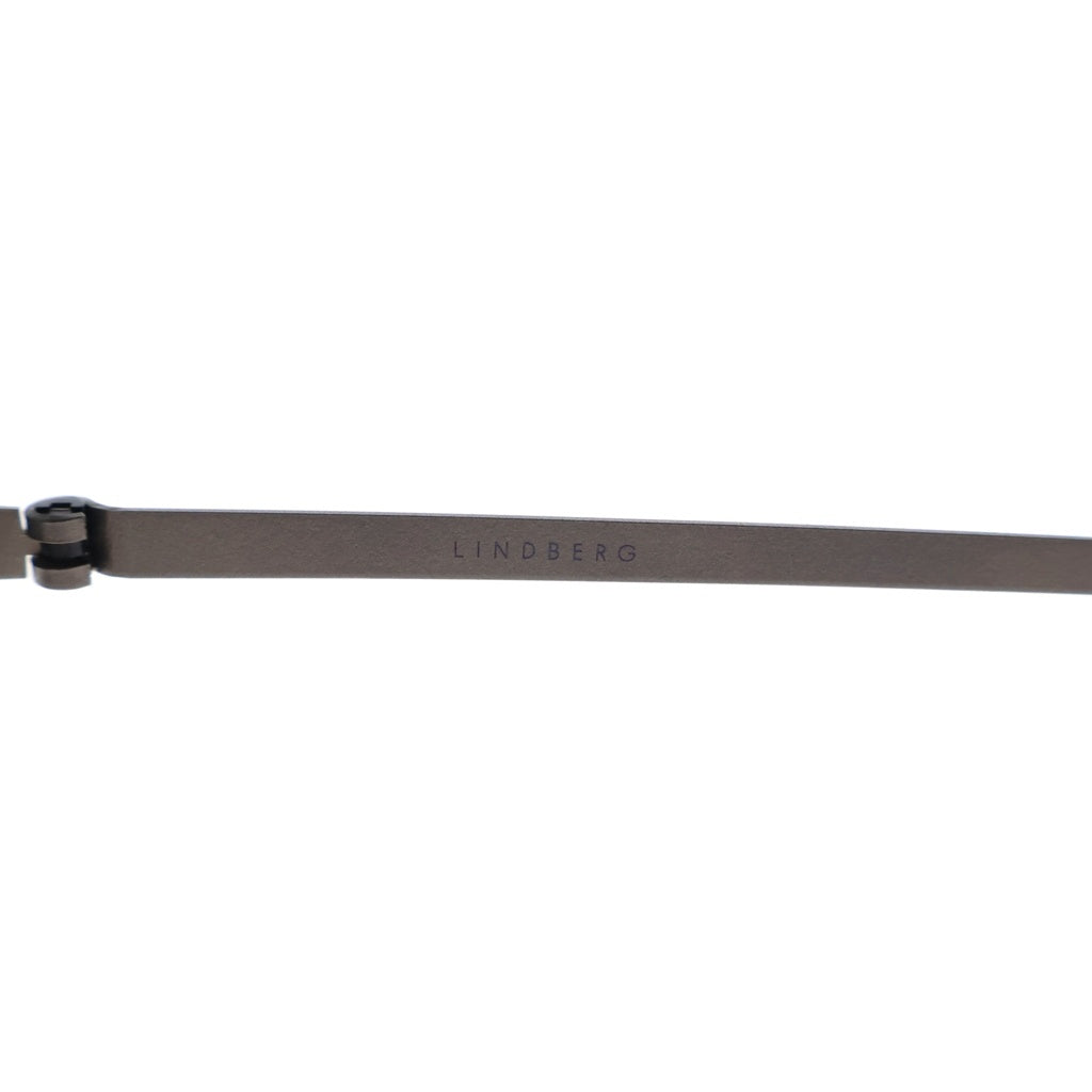 NO BRAND(ノーブランド) LINDBERG リンドバーグ Strip スクエアフレーム チタニウム クリアレンズ サングラス メガネ シルバー/ブラウン 9765