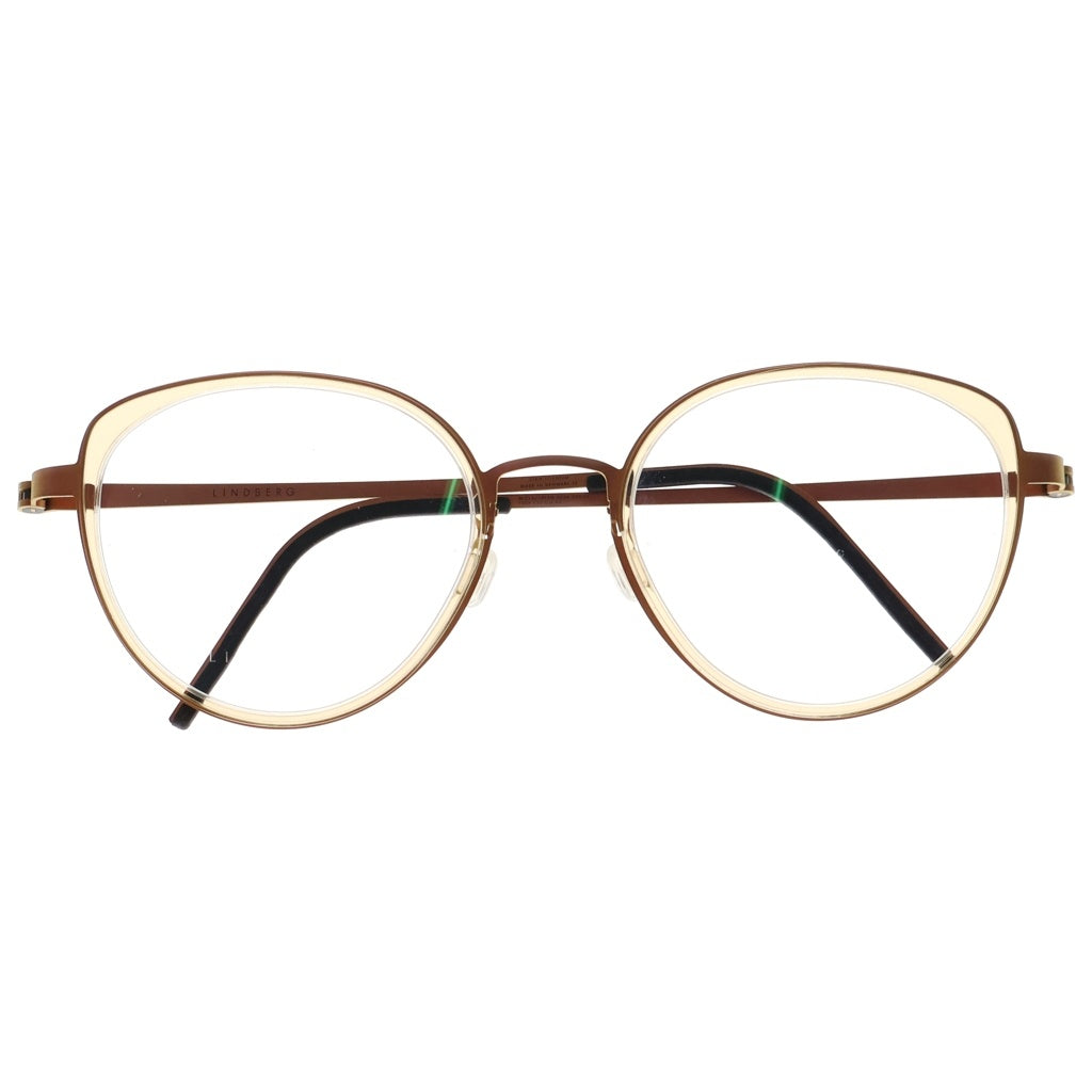 NO BRAND(ノーブランド) LINDBERG リンドバーグ Strip キャットアイフレーム ストライプチタン クリアレンズ サングラス メガネ ピンク 9758