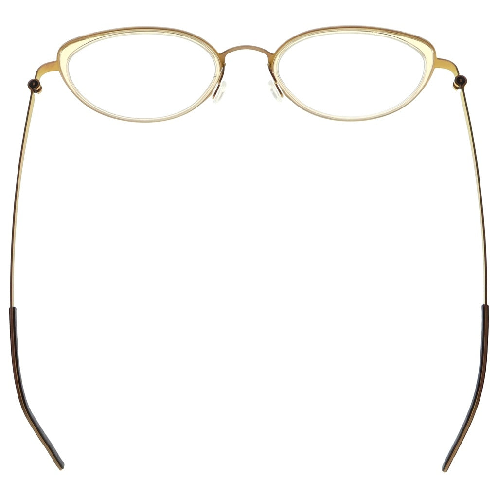 NO BRAND(ノーブランド) LINDBERG リンドバーグ Strip キャットアイフレーム ストライプチタン クリアレンズ サングラス メガネ ピンク 9758