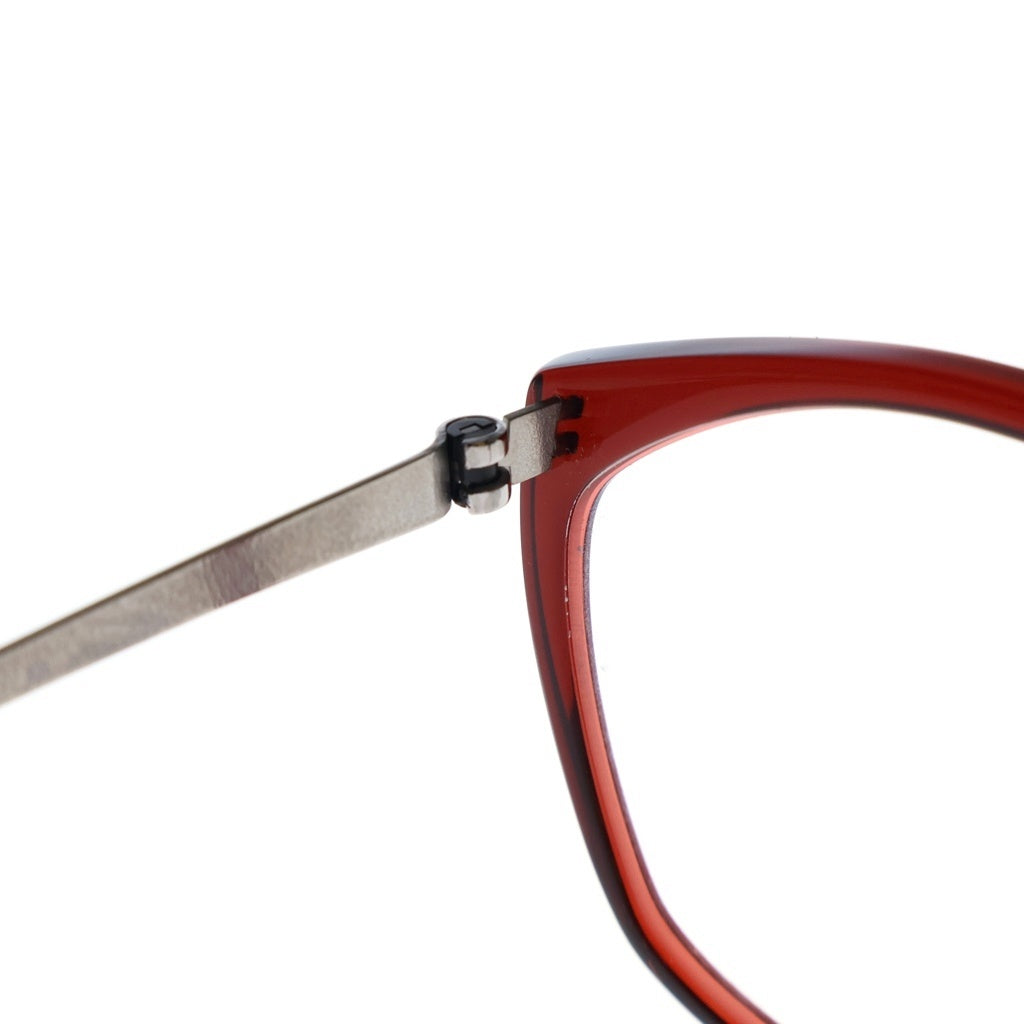 NO BRAND(ノーブランド) LINDBERG リンドバーグ Acetanium キャットアイフレーム アセタニウム クリアレンズ サングラス メガネ レッド/シルバー 1183
