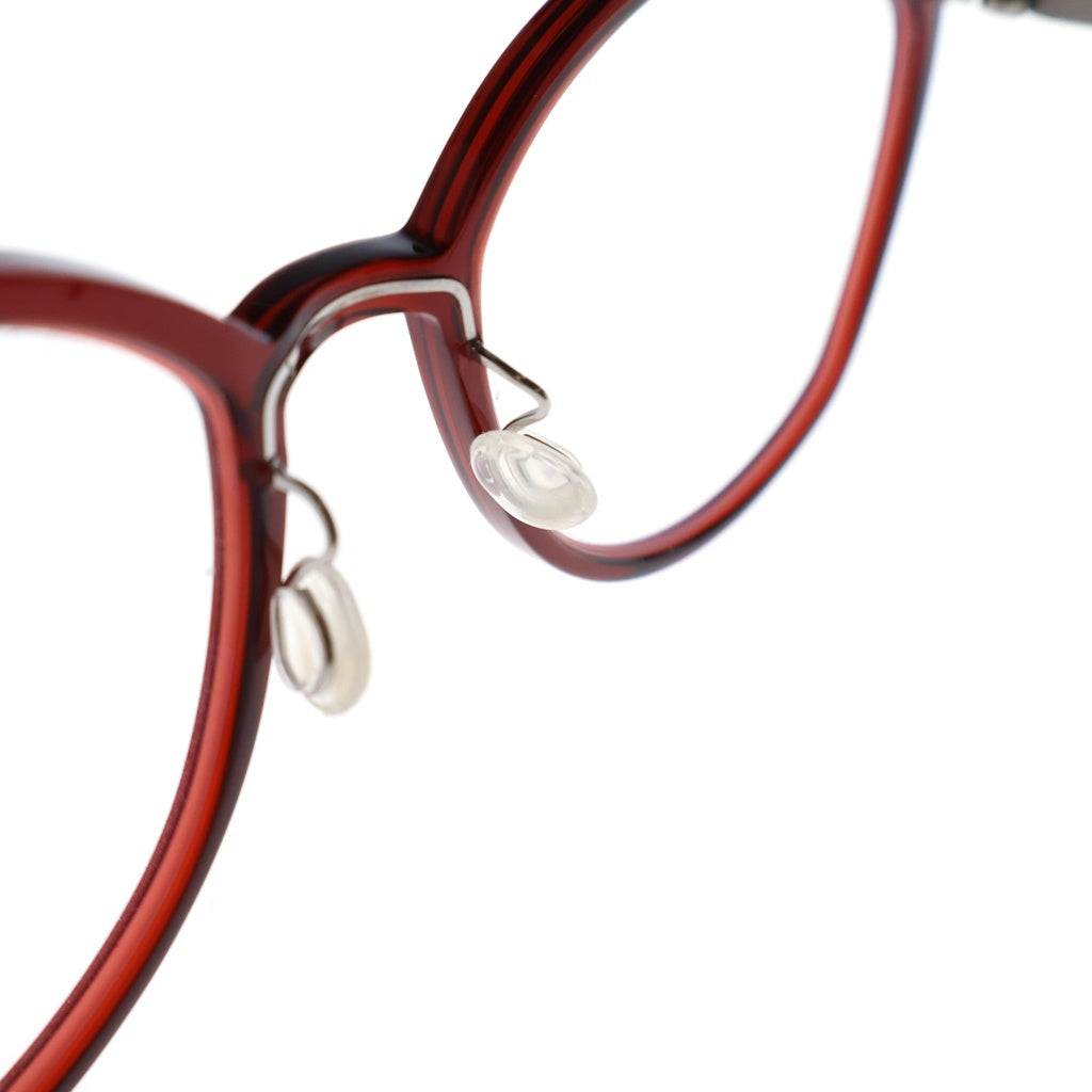 NO BRAND(ノーブランド) LINDBERG リンドバーグ Acetanium キャットアイフレーム アセタニウム クリアレンズ サングラス メガネ レッド/シルバー 1183