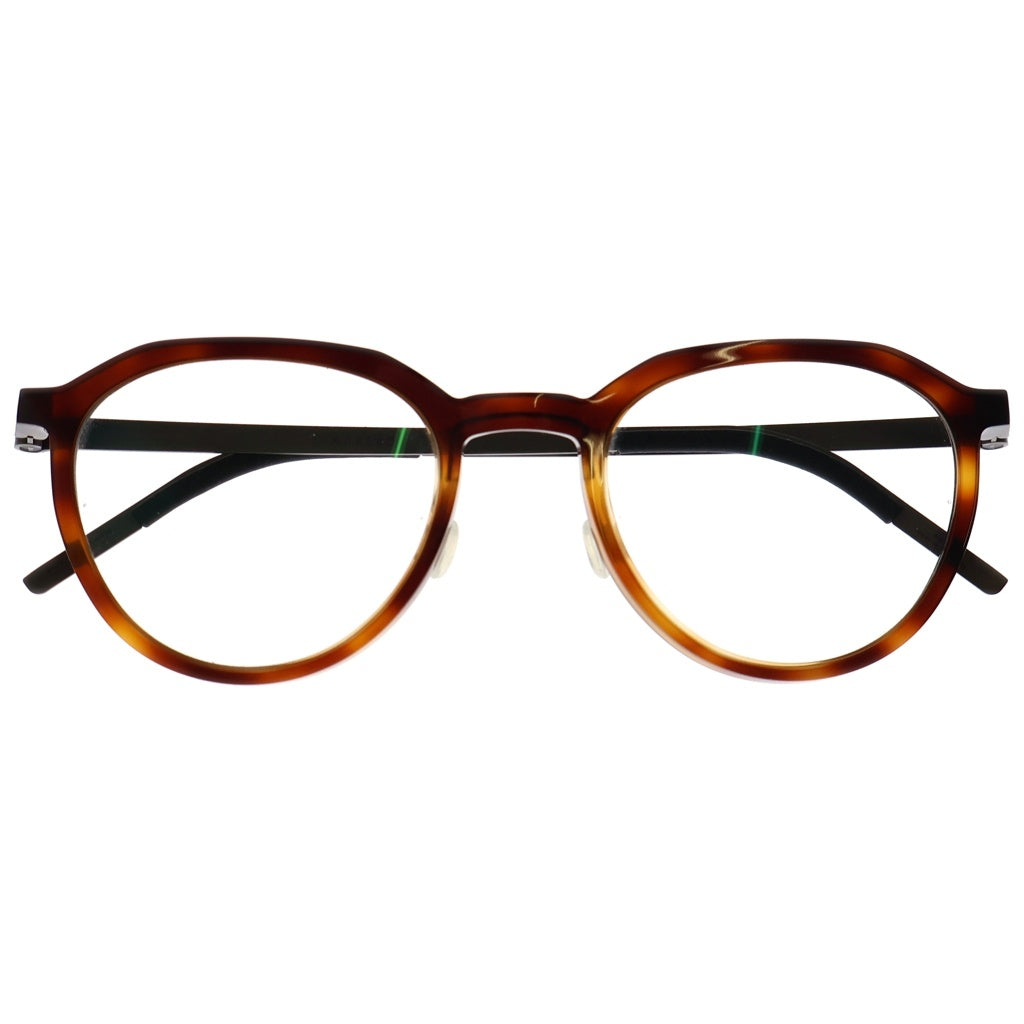 NO BRAND(ノーブランド) LINDBERG リンドバーグ Acetanium クラウンパントフレーム アセタニウム クリアレンズ サングラス メガネ ブラウン/シルバー 1046