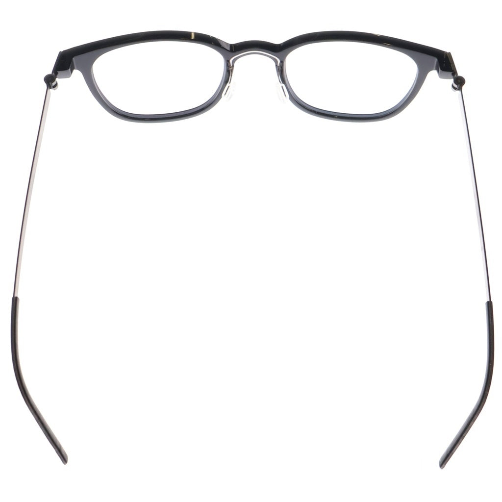 NO BRAND(ノーブランド) LINDBERG リンドバーグ Acetanium スクエアフレーム アセタニウム クリアレンズ サングラス メガネ ブラック/シルバー 1059