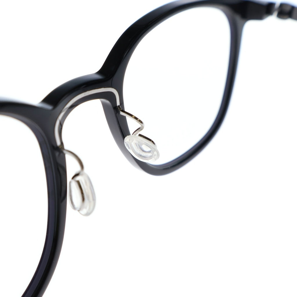 NO BRAND(ノーブランド) LINDBERG リンドバーグ Acetanium スクエアフレーム アセタニウム クリアレンズ サングラス メガネ ブラック/シルバー 1059