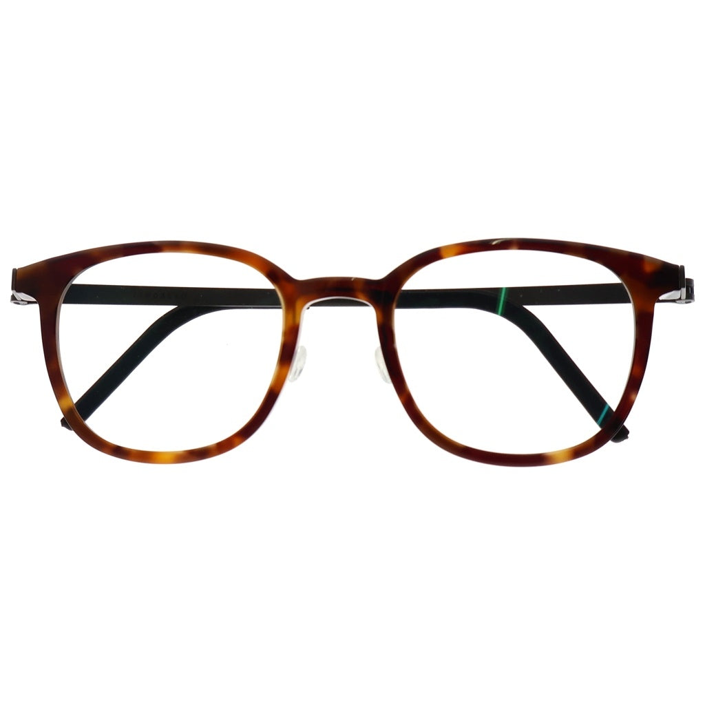 NO BRAND(ノーブランド) LINDBERG リンドバーグ Acetanium スクエアフレーム アセタニウム クリアレンズ サングラス メガネ ブラウン/シルバー 1059
