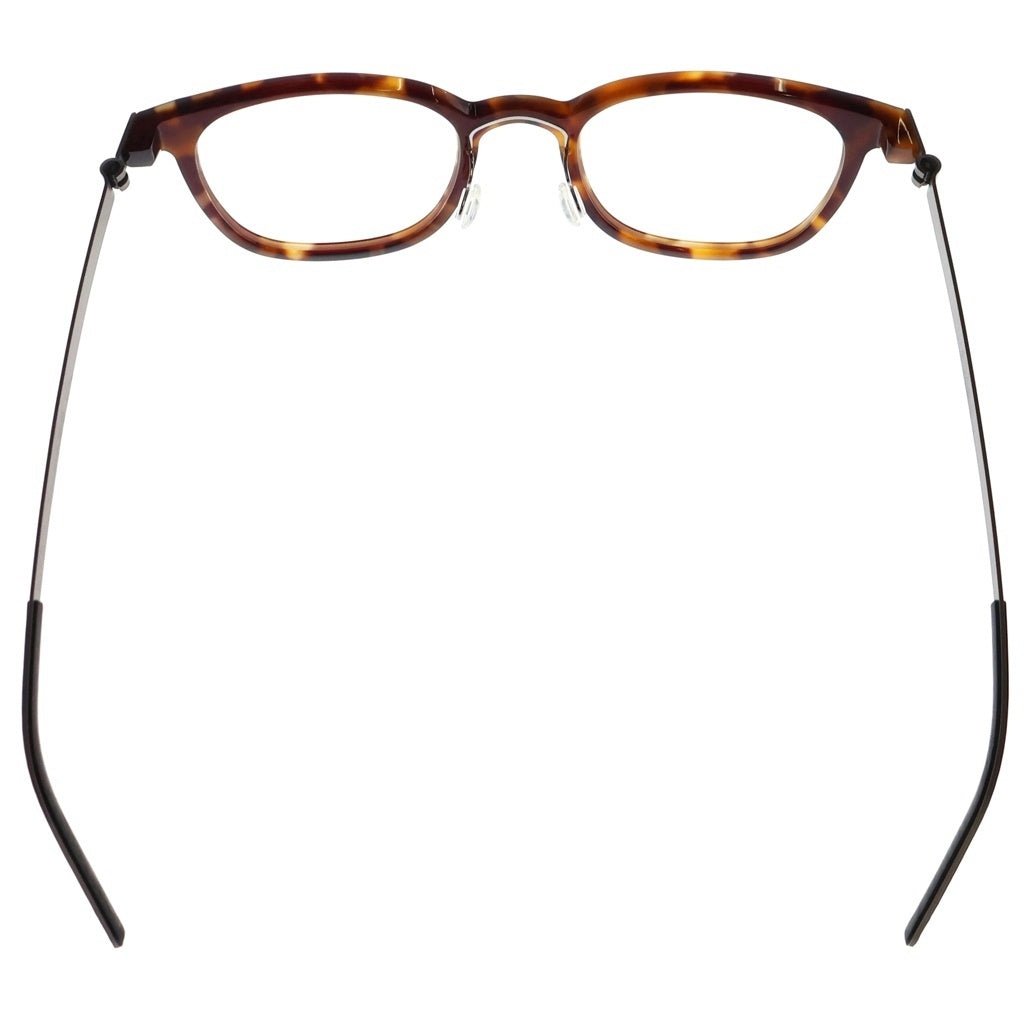 NO BRAND(ノーブランド) LINDBERG リンドバーグ Acetanium スクエアフレーム アセタニウム クリアレンズ サングラス メガネ ブラウン/シルバー 1059