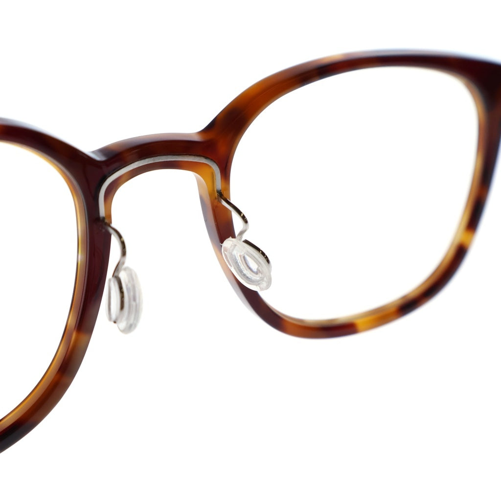 NO BRAND(ノーブランド) LINDBERG リンドバーグ Acetanium スクエアフレーム アセタニウム クリアレンズ サングラス メガネ ブラウン/シルバー 1059