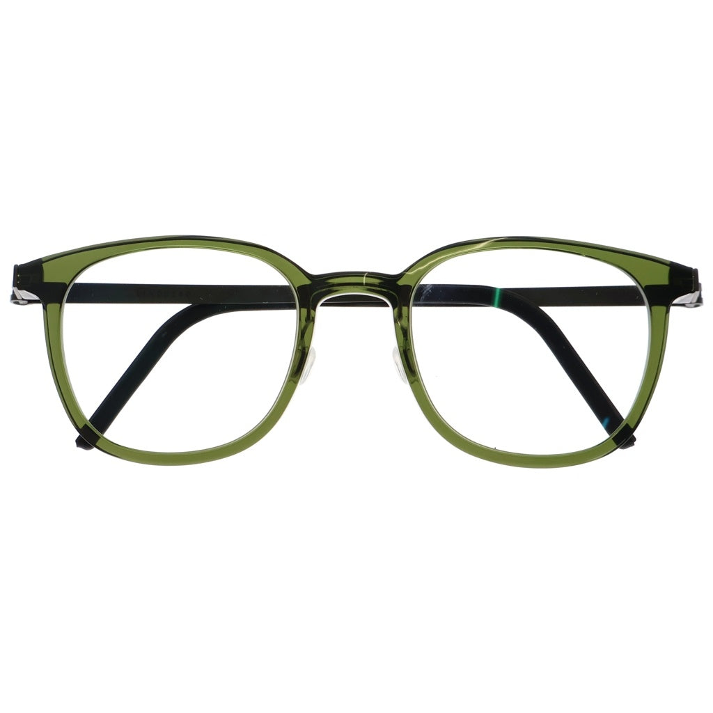NO BRAND(ノーブランド) LINDBERG リンドバーグ Acetanium スクエアフレーム アセタニウム クリアレンズ サングラス メガネ カーキ/シルバー 1059