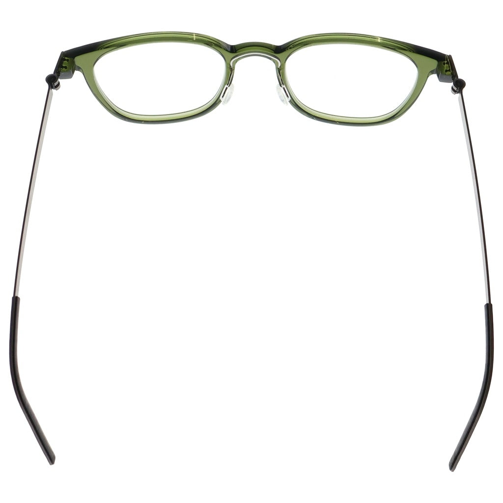 NO BRAND(ノーブランド) LINDBERG リンドバーグ Acetanium スクエアフレーム アセタニウム クリアレンズ サングラス メガネ カーキ/シルバー 1059