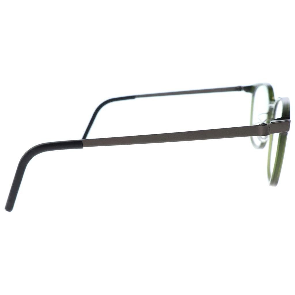 NO BRAND(ノーブランド) LINDBERG リンドバーグ Acetanium スクエアフレーム アセタニウム クリアレンズ サングラス メガネ カーキ/シルバー 1059