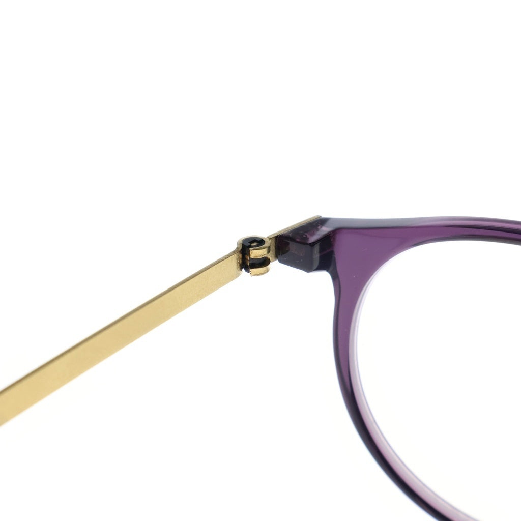 NO BRAND(ノーブランド) LINDBERG リンドバーグ Acetanium ラウンドフレーム アセタニウム クリアレンズ サングラス メガネ パープル/ゴールド 1180