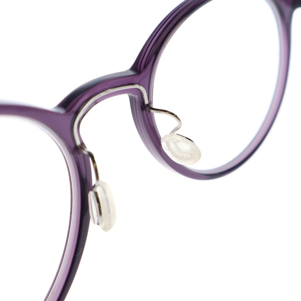 NO BRAND(ノーブランド) LINDBERG リンドバーグ Acetanium ラウンドフレーム アセタニウム クリアレンズ サングラス メガネ パープル/ゴールド 1180
