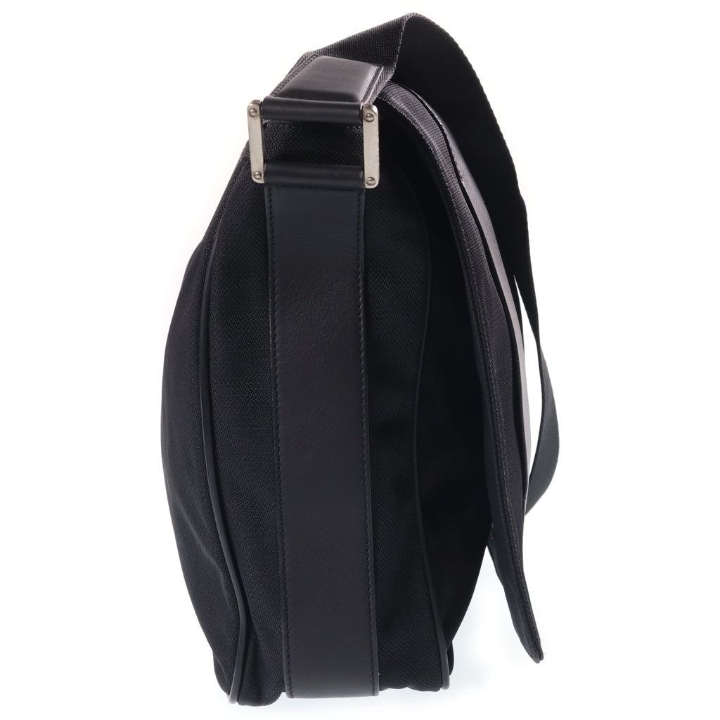 LOEWE(ロエベ) レザーキャンバス切替 ショルダーバッグ メッセンジャーバッグ ブラック