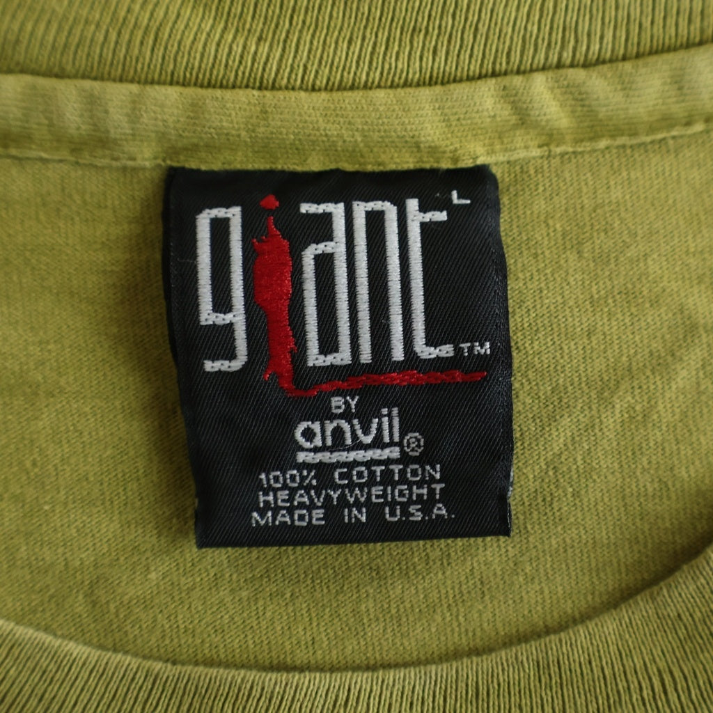 VINTAGE(ヴィンテージ) 90S VINTAGE EAGLES HELL FREEZES OVER GIANT BY ANVIL ヴィンテージ イーグルス 両面プリントTシャツ 半袖クルーネックカットソー オリーブ