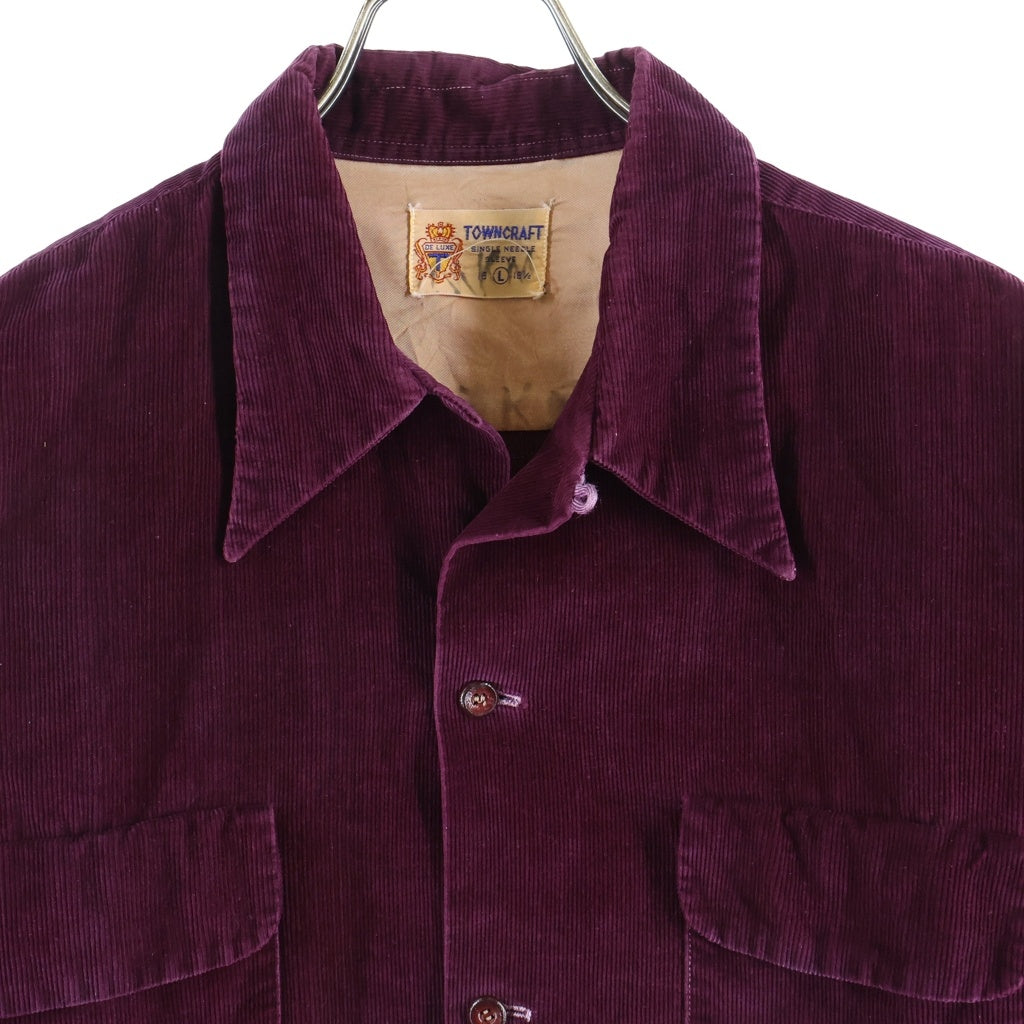 VINTAGE(ヴィンテージ) 50S VINTAGE TOWNCRAFT L/S SHIRT ヴィンテージ タウンクラフト コーデュロイ 長袖開襟 オープンカラーシャツ パープル