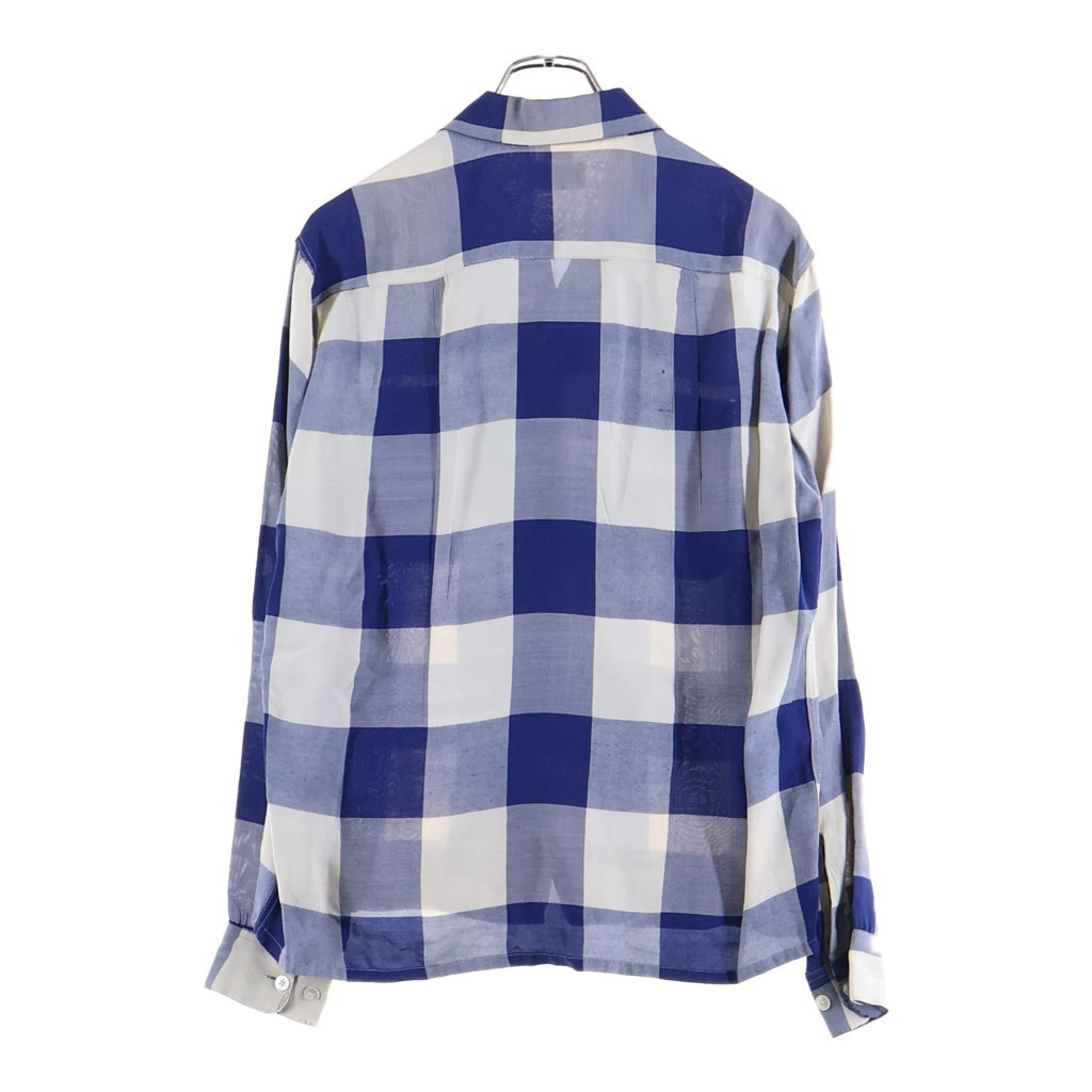 VINTAGE(ヴィンテージ) 50-60S VINTAGE B.V.D. RAYON L/S SHIRT ヴィンテージ ビーブイディー チェック柄 長袖レーヨンオープンカラー 開襟シャツ ブルー/ホワイト