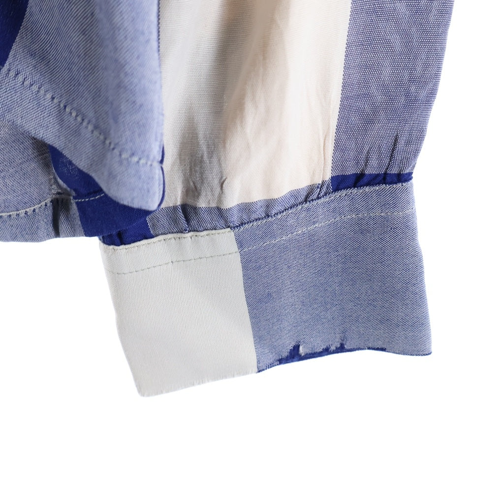 VINTAGE(ヴィンテージ) 50-60S VINTAGE B.V.D. RAYON L/S SHIRT ヴィンテージ ビーブイディー チェック柄 長袖レーヨンオープンカラー 開襟シャツ ブルー/ホワイト