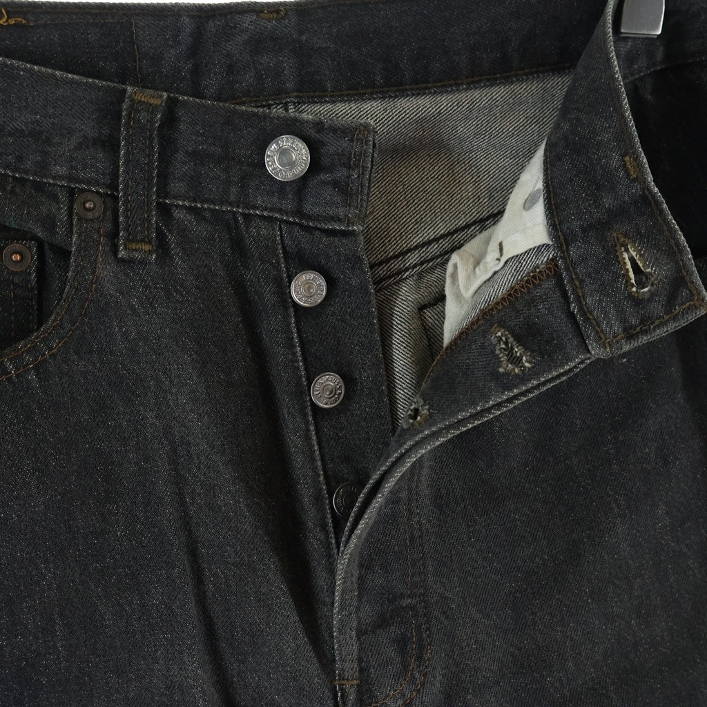 Levi's(リーバイス) 90S VINTAGE 501 ヴィンテージ USA製 スモールe ボタン裏刻印653 先染め ボタンフライデニムパンツ ブラック 501-0658
