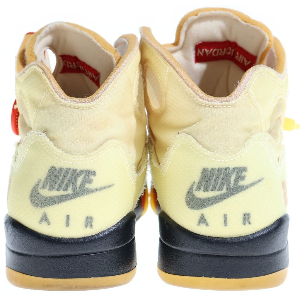 NIKE(ナイキ) ×Off-White AIR JORDAN 5 SAIL オフホワイト エアジョーダン セイル ハイカットスニーカー イエロー US10.5/28.5cm DH8565-100
