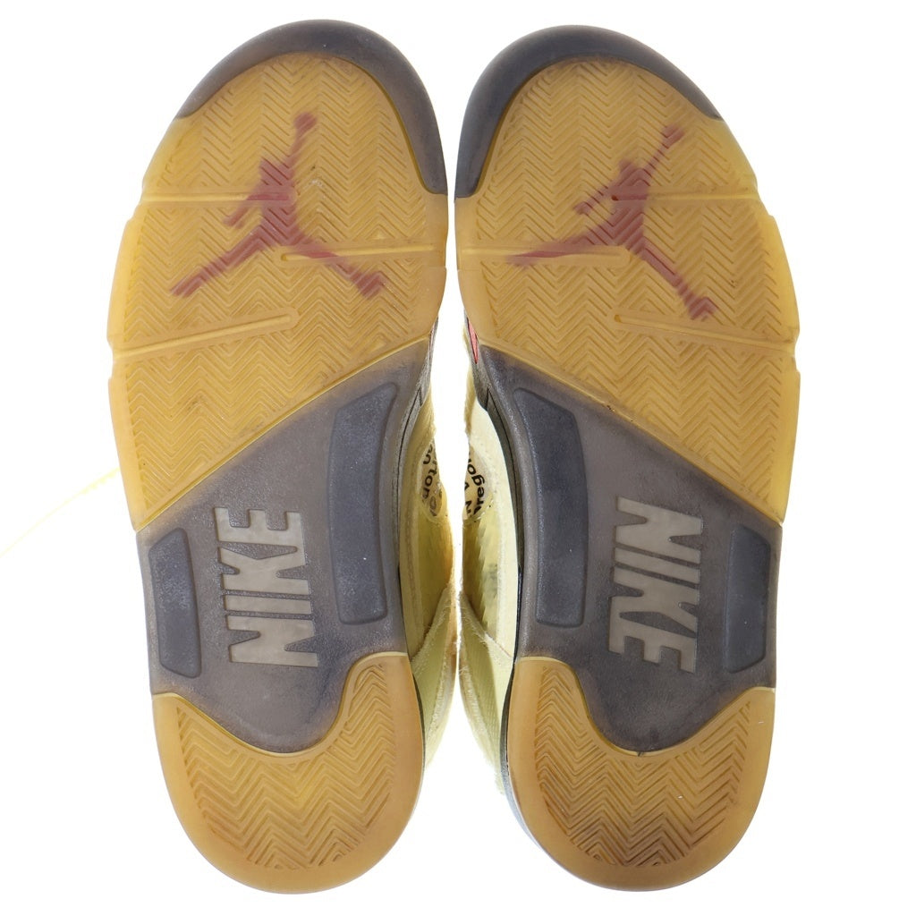 NIKE(ナイキ) ×Off-White AIR JORDAN 5 SAIL オフホワイト エアジョーダン セイル ハイカットスニーカー イエロー US10.5/28.5cm DH8565-100