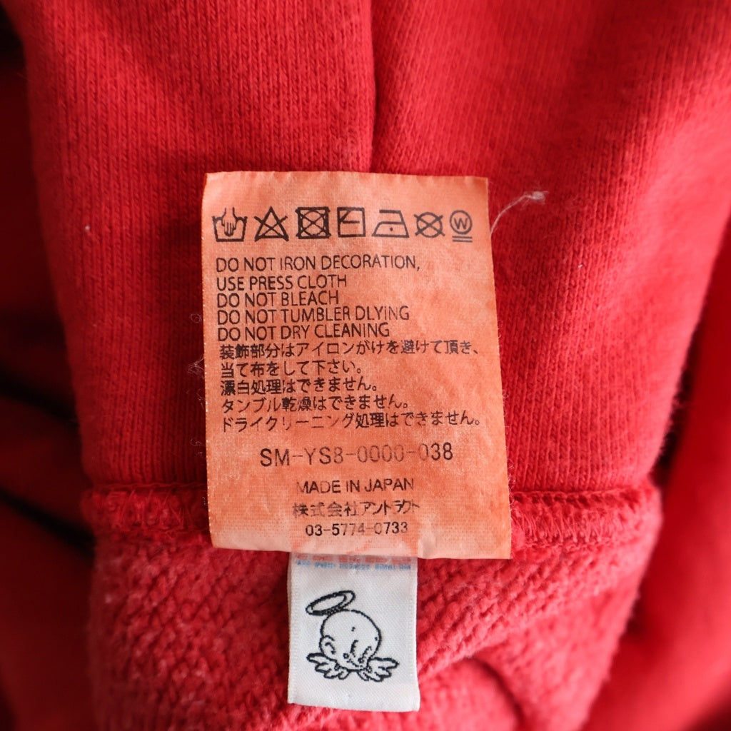 SAINT MICHAEL(セントマイケル) 24AW HOODIE ARCH SAINT アーチ フロントロゴプリント プルオーバーフーディー パーカー レッド SM-YS8-0000-038