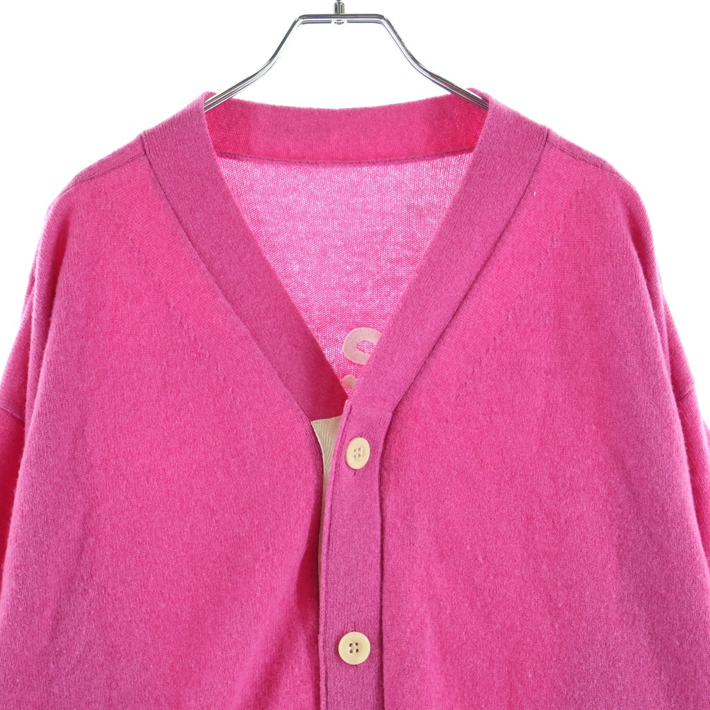 Sacai(サカイ) 22AW ×MADSAKI マッドサキ バックロゴエンブロイダリー Vネックカーディガン ニット ピンク 22-0442S