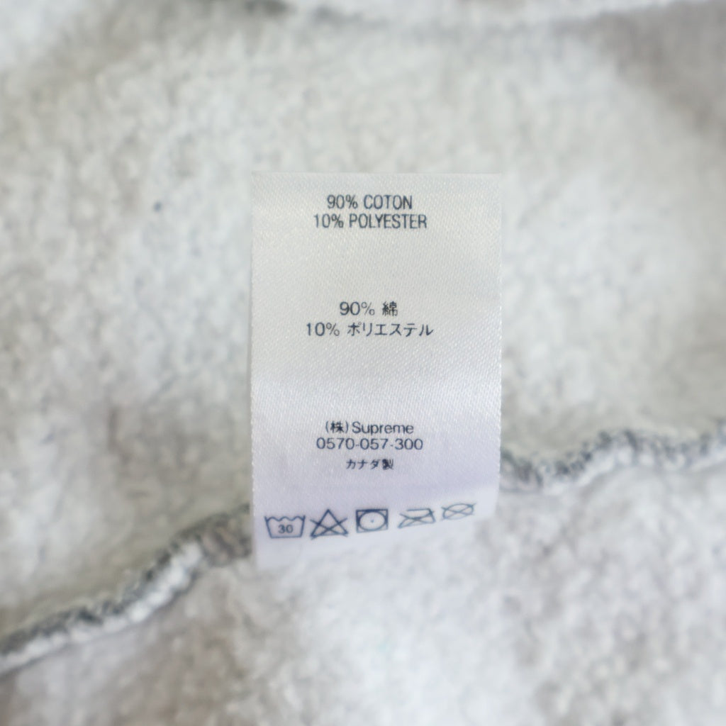SUPREME(シュプリーム) 19AW Text Stripe Zip Up Hooded Sweatshirt テキスト ストライプ スウェット ジップアップパーカー グレー
