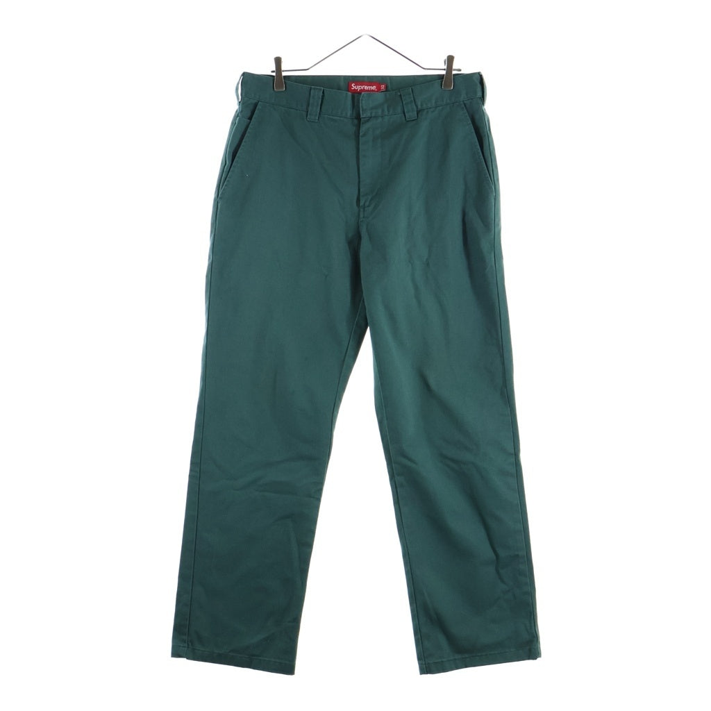SUPREME(シュプリーム) 22AW Work Pants コットン ジップフライ チノ ワークパンツ グリーン