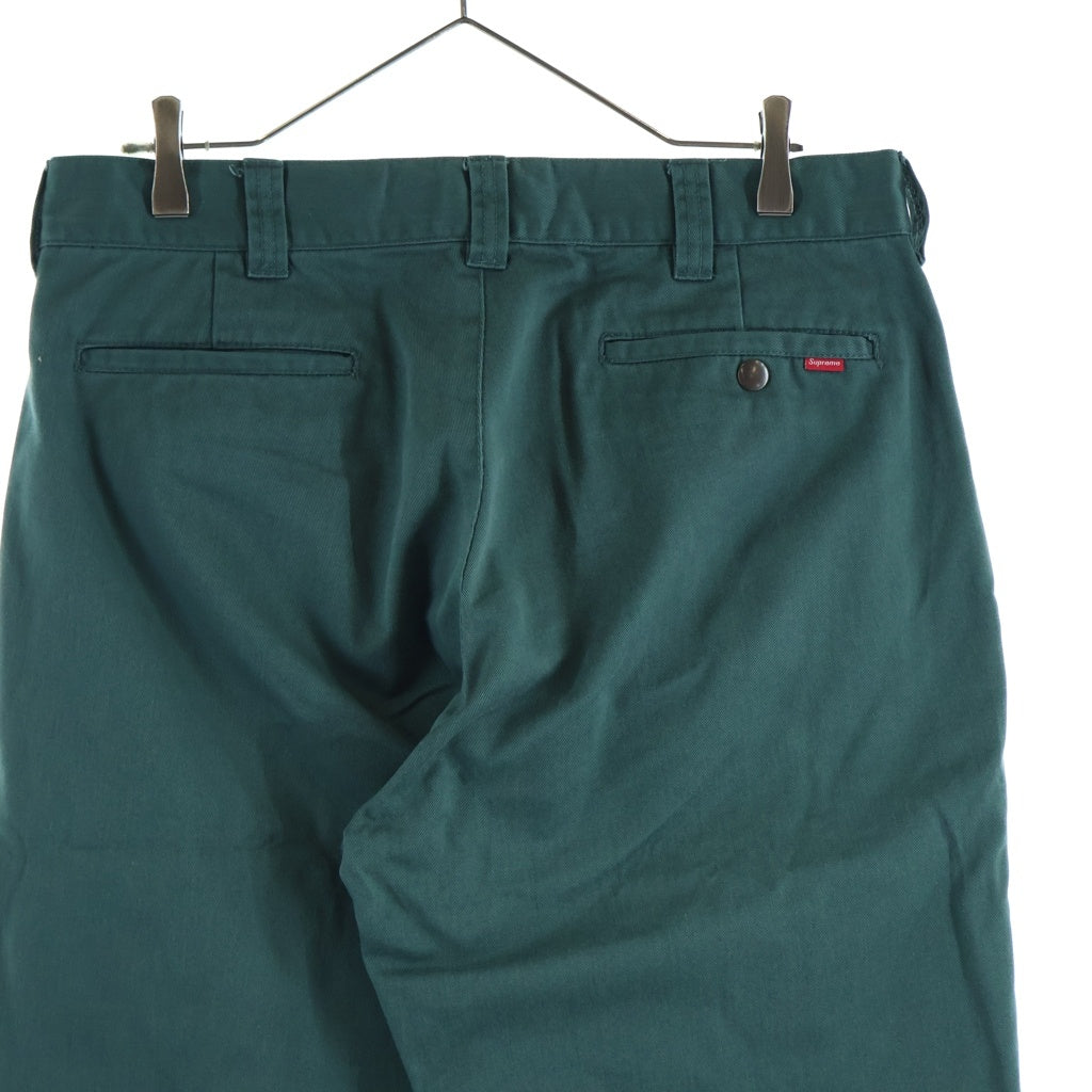 SUPREME(シュプリーム) 22AW Work Pants コットン ジップフライ チノ ワークパンツ グリーン