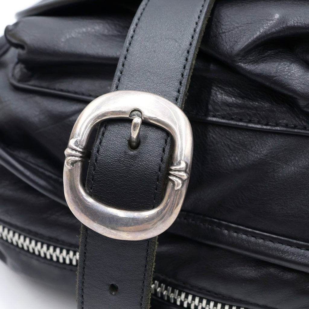 CHROME HEARTS(クロムハーツ) SOFT SHOULDER LARGE ソフトショルダーバッグ ガンスリンガーバックル プレーン ラージ ブラック レディース