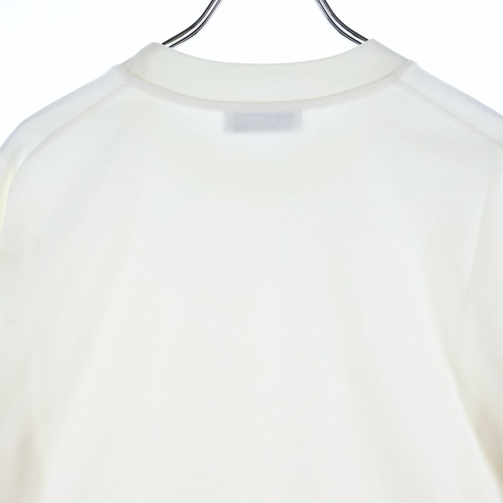 JIL SANDER(ジルサンダー) 26AW L/S T-SHIRTS バーティカルロゴプリント コットンジャージー クルーネック 長袖Tシャツ カットソー ホワイト J22GC0278