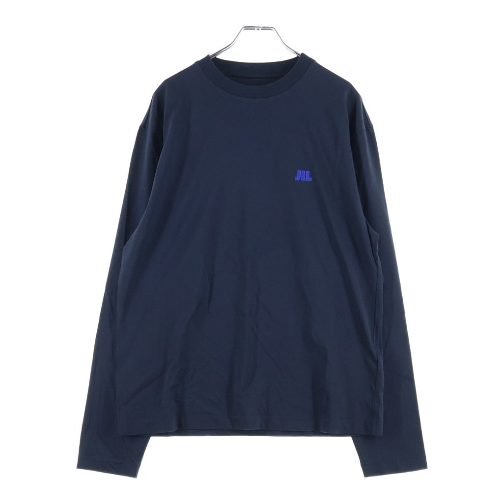JIL SANDER(ジルサンダー) 26AW L/S T-SHIRTS オーガニックコットン ロゴエンブロイダリー クルーネック 長袖Tシャツ カットソー ネイビー J22GC0282