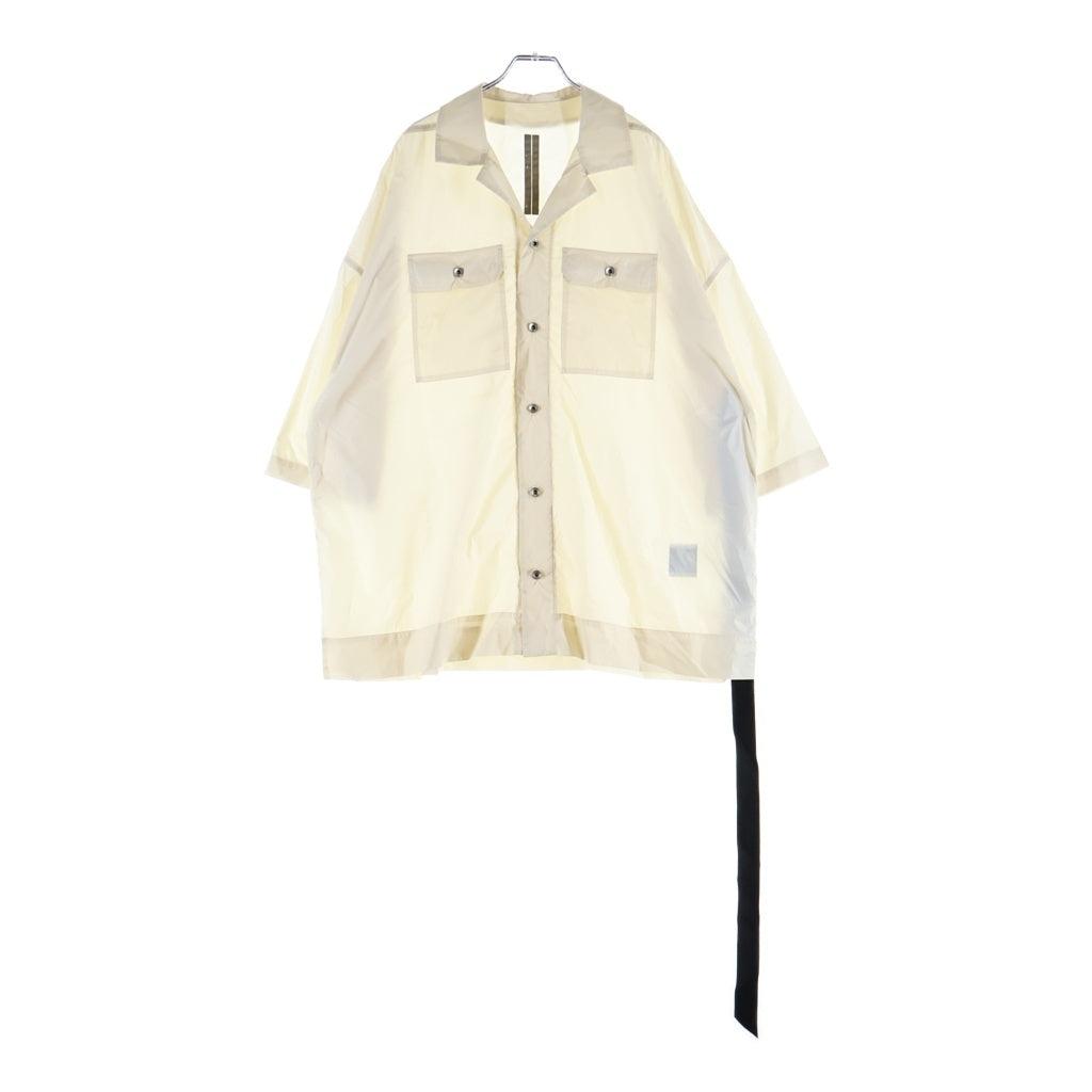 Rick Owens DRKSHDW(リックオウエンス ダークシャドウ) 26SS MAGNUM TOMMY SHIRT ナイロン マグナム トミー 半袖シャツ クリーム DU01F4290-NPS