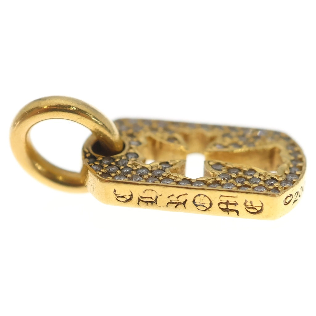 CHROME HEARTS(クロムハーツ) 22K DT TNY CO CRS P/DIA タイニーカットアウトクロス ドッグタグ PAVEダイヤ ペンダントトップ ゴールド BCA041
