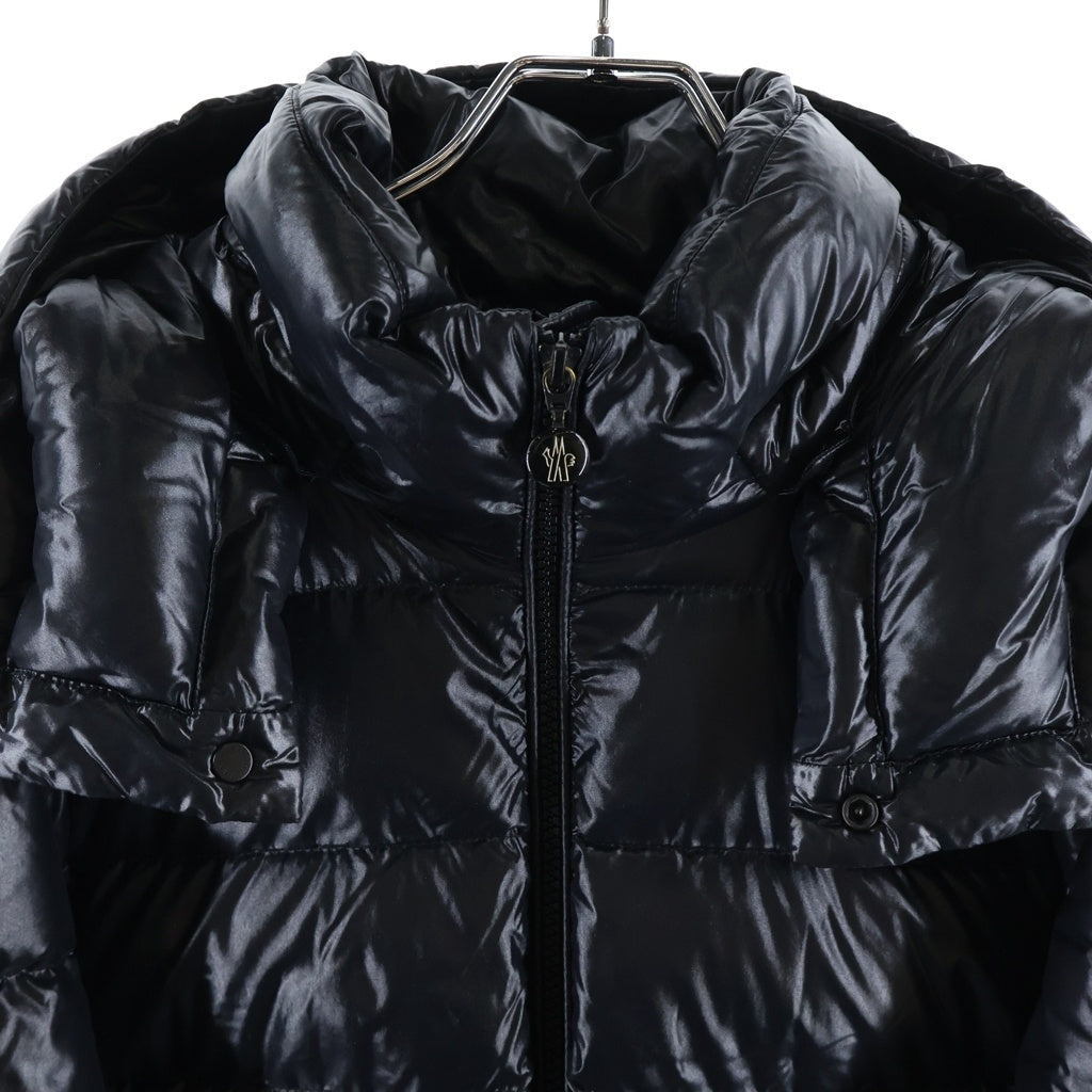 MONCLER(モンクレール) 23AW SAULX ソックス アームワッペンロゴ ジップアップ フーデッドダウンジャケット ブラック I20911A00007 5963V