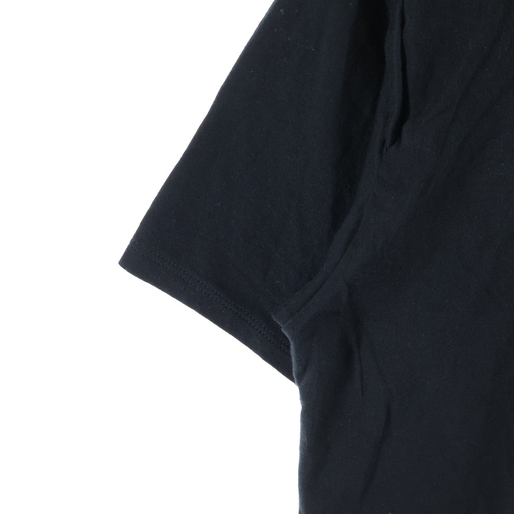 Yohji Yamamoto(ヨウジヤマモト) 26SS COTTON VISCOSE SINGLE SLIT DETAIL SHORT SLV T コットン ビスコース シングル スリット ディテール 半袖Tシャツ カットソー レディース ブラック FW-T20-078