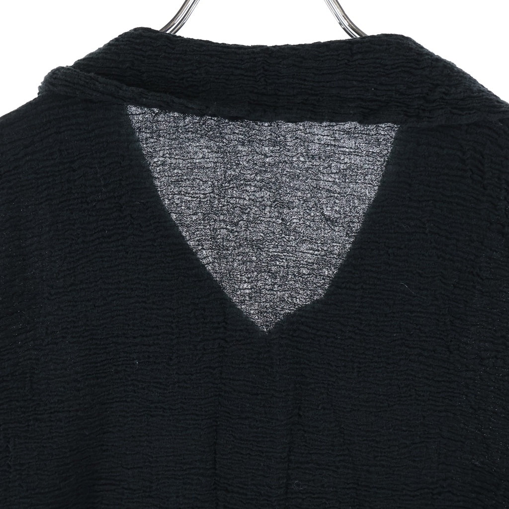 NO BRAND(ノーブランド) HaaT(ハート) KYO CHIJIMI 2WAY JUNE 1 キョウ チヂミ 半袖 オープンカラーシャツ レディース ブラック HA61FJ826