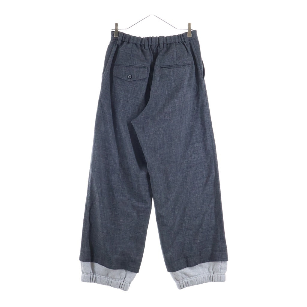 MAISON MIHARAYASUHIRO(メゾンミハラヤスヒロ) MIX LAYERED HOUNDSTOOTH PANTS ミックス レイヤード ハウンズトゥース イージージョガーパンツ グレー K17PT322