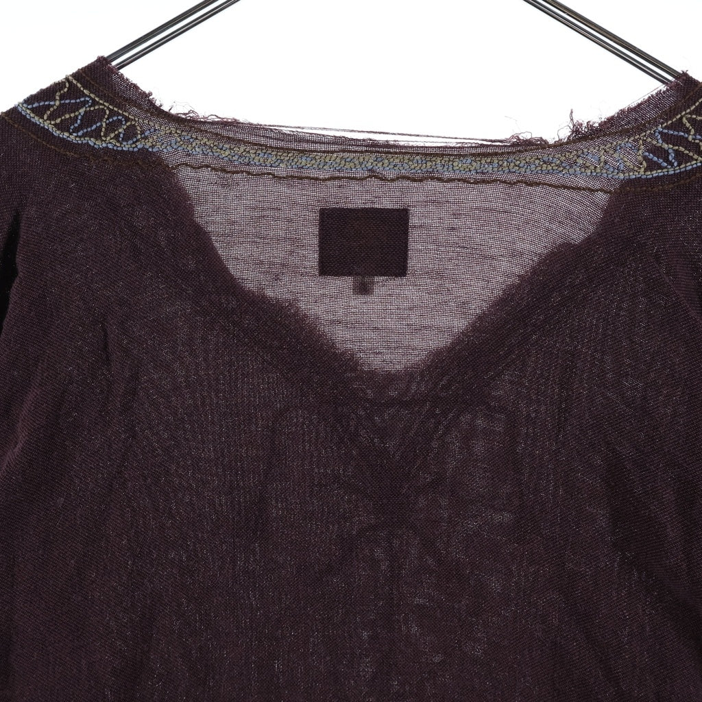 Needles(ニードルス) EMBROIDERED TUNIC GAUZE エンブロイダリード ガーゼチュニック レディース ブラウン SX280