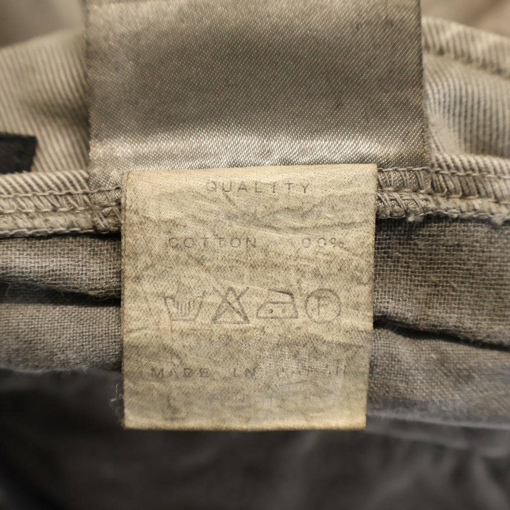 JULIUS(ユリウス) 11SS GASMASK CARGO PANTS ガスマスク コットンツイル ウォッシュ加工 ミリタリー カーゴパンツ グレー