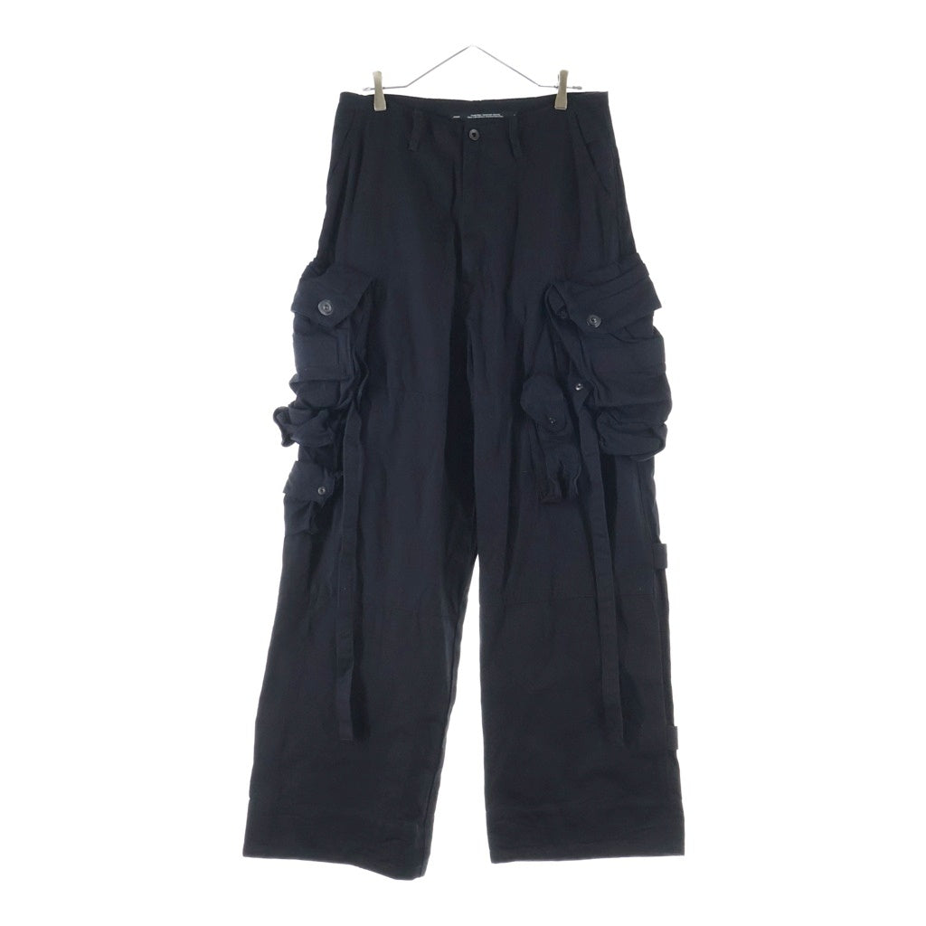 JULIUS(ユリウス) 24AW GASMASK CARGO PANTS ガスマスク コットン カーゴパンツ ブラック 879PAM3-BK