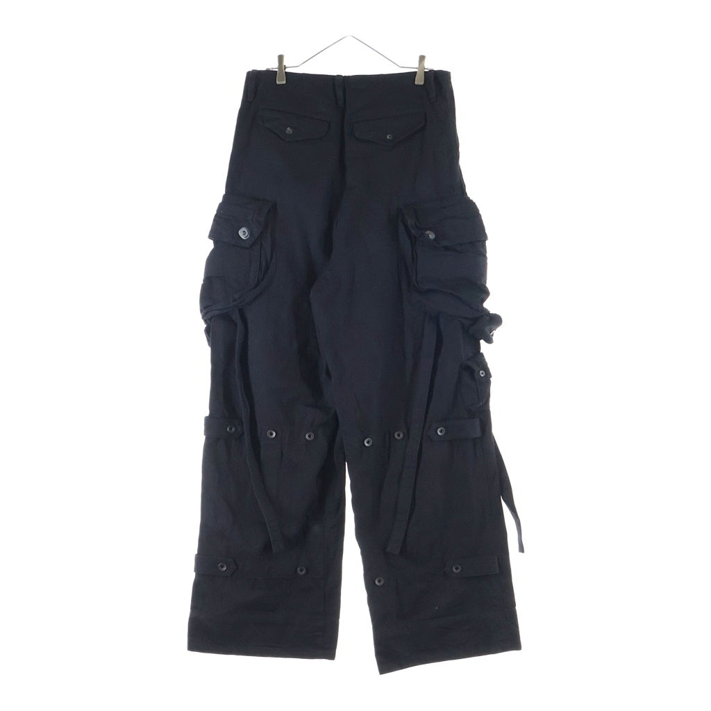 JULIUS(ユリウス) 24AW GASMASK CARGO PANTS ガスマスク コットン カーゴパンツ ブラック 879PAM3-BK