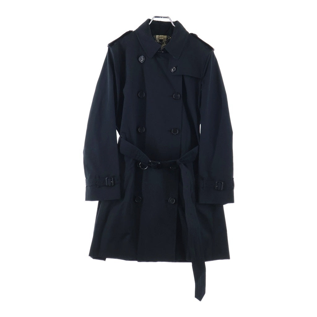 BURBERRY PRORSUM(バーバリー プローサム) THE KENSINGTON ケンジントン 裏地チェック ミディアム トレンチコート ブラック レディース 3900459