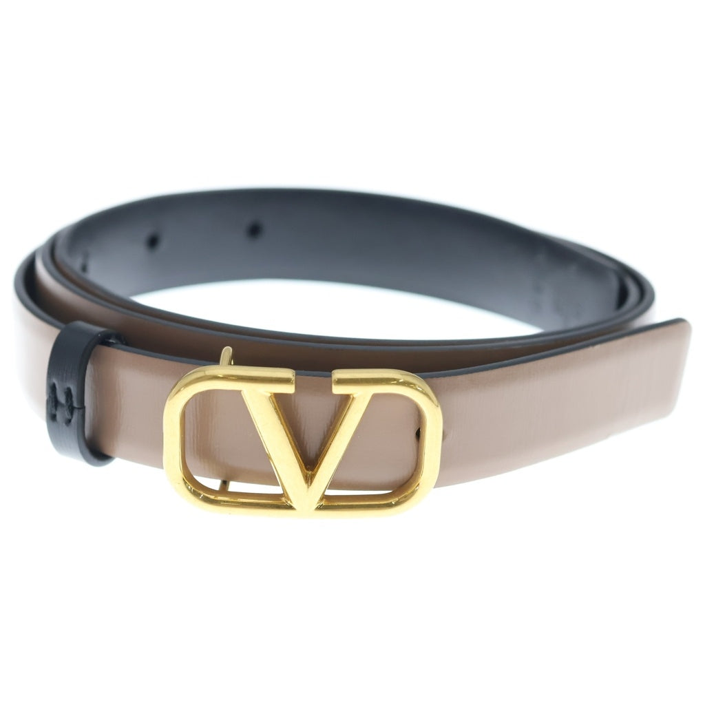 VALENTINO(ヴァレンティノ) Vロゴ レザー リバーシブル ベルト ブラック/ベージュ ZW2T0S12ZFR レディース