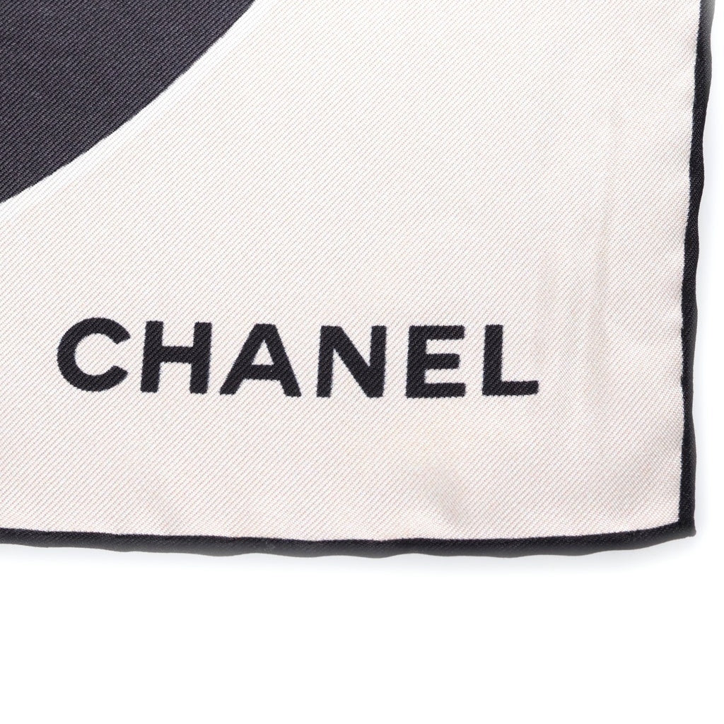 CHANEL(シャネル) 1986-1988 COCO MARK ICON SCARF ココマーク アイコン シルク スカーフ ホワイト レディース