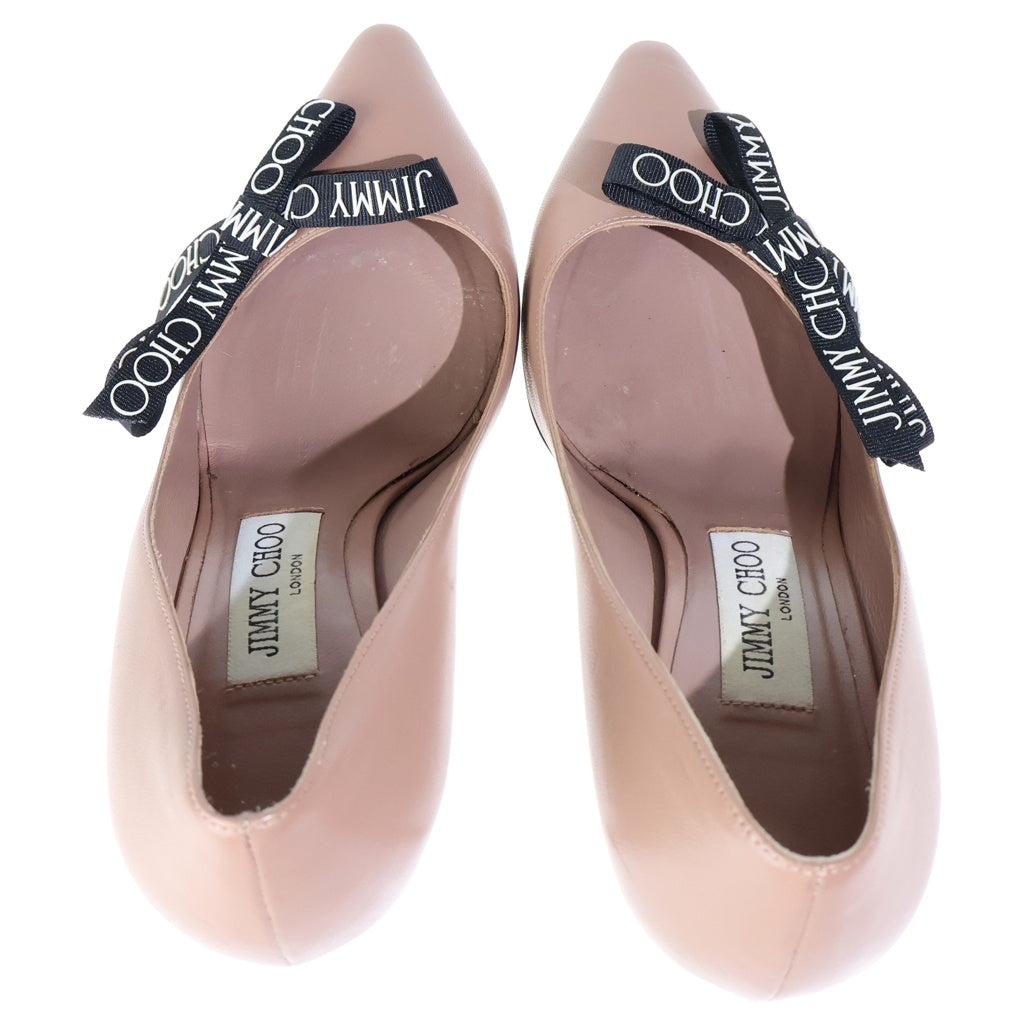 JIMMY CHOO(ジミーチュウ) ROMY 85 ロミー ポインテッドトゥー リボン ヒール パンプス ピンク レディース