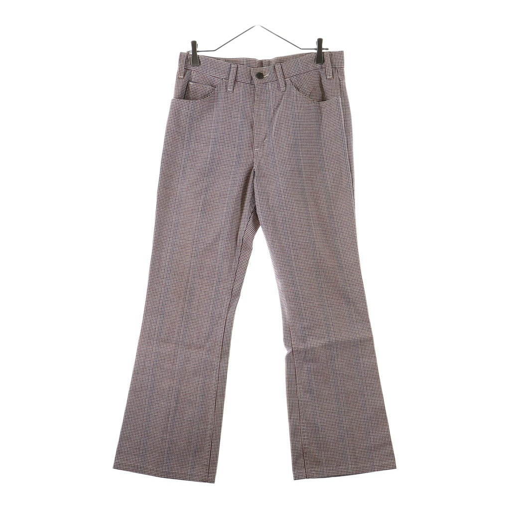 Levi's(リーバイス) 70S VINTAGE 517 ヴィンテージ ボタン裏520 42TALON 両面BIG E 千鳥格子 フレアパンツ スタプレ マルチカラー 517-2416