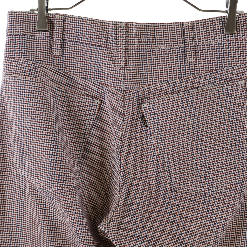 Levi's(リーバイス) 70S VINTAGE 517 ヴィンテージ ボタン裏520 42TALON 両面BIG E 千鳥格子 フレアパンツ スタプレ マルチカラー 517-2416