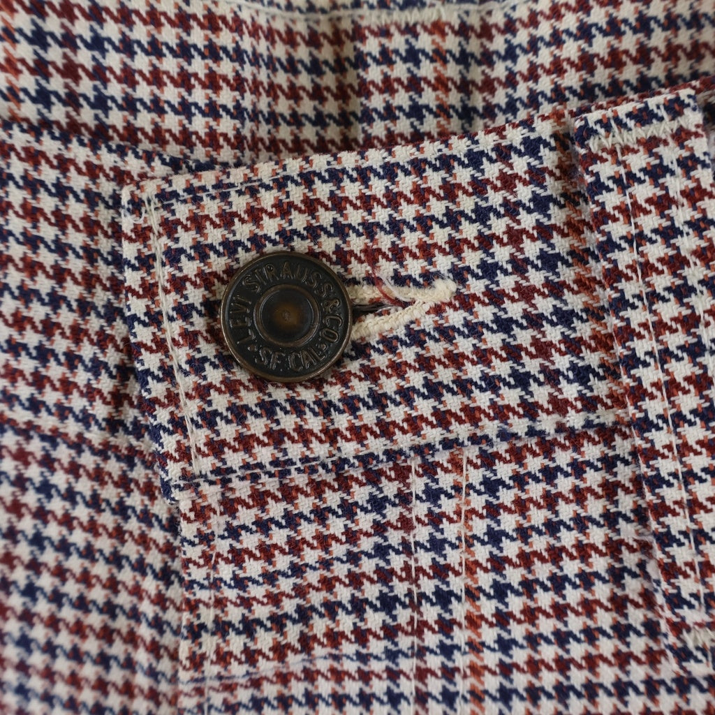 Levi's(リーバイス) 70S VINTAGE 517 ヴィンテージ ボタン裏520 42TALON 両面BIG E 千鳥格子 フレアパンツ スタプレ マルチカラー 517-2416